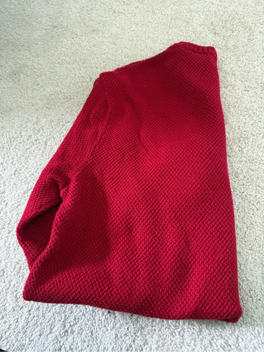 NWOT Vintage Chaps Men’s Waffle Knit Red Crewneck Sweater - Size Medium - Y2K